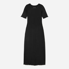 The Open Back Rib Dress | Black