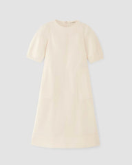 The Short-Sleeve Puff Midi Dress | Bone