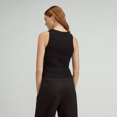 The Ribbed Cutaway Tank | Black