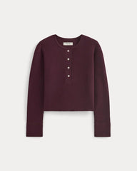 Boxy Henley in Cozy Waffle | Heathered Port Royale