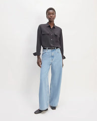 The Utility Shirt in Washable Silk | Black