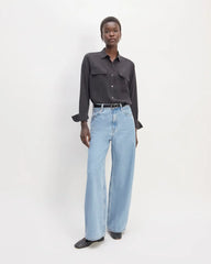 The Utility Shirt in Washable Silk | Black