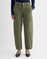 Twisted Seam Barrel Pant | Olive Night