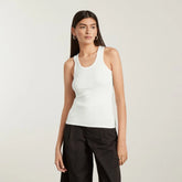 The Pima Micro-Rib U-neck Tank | White