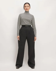 The Organic Cotton Turtleneck | Black / Bone