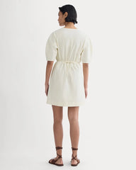 The Seersucker Mini Wrap Dress | Bone