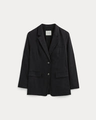 The Oversized Blazer in Stretch Linen | Black