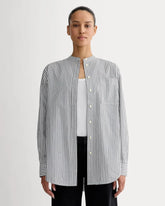 The Oversized Shirt in Ultrasoft Cotton | Optic White / Black