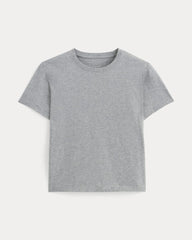 The Box-Cut Tee in Essential Cotton |  Heathered Grey | No Pocket