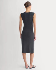 Knit Asymmetrical Midi Dress | Black