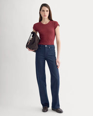 The Cozy Rib Tee | Pomegranate