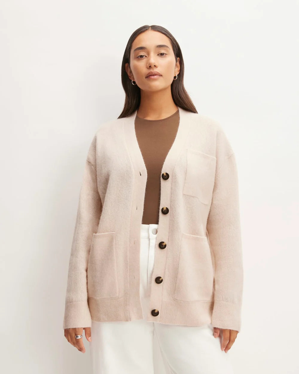 The Cozy-Stretch Relaxed Cardigan | Whisper Pink