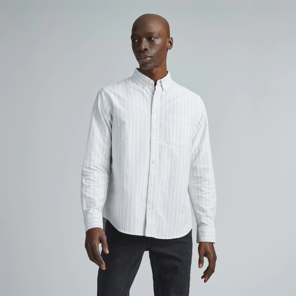 The Classic Oxford Shirt | Canvas / Mauve / Chocolate | Tall