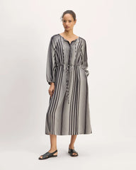 The TENCEL™ Gathered Maxi Dress | Black / Bone