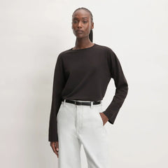 The Organic Cotton Relaxed Long Sleeve Tee | Vintage Black
