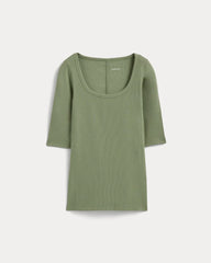 The Luxe Rib Scoop-Neck Tee | Sagebrush