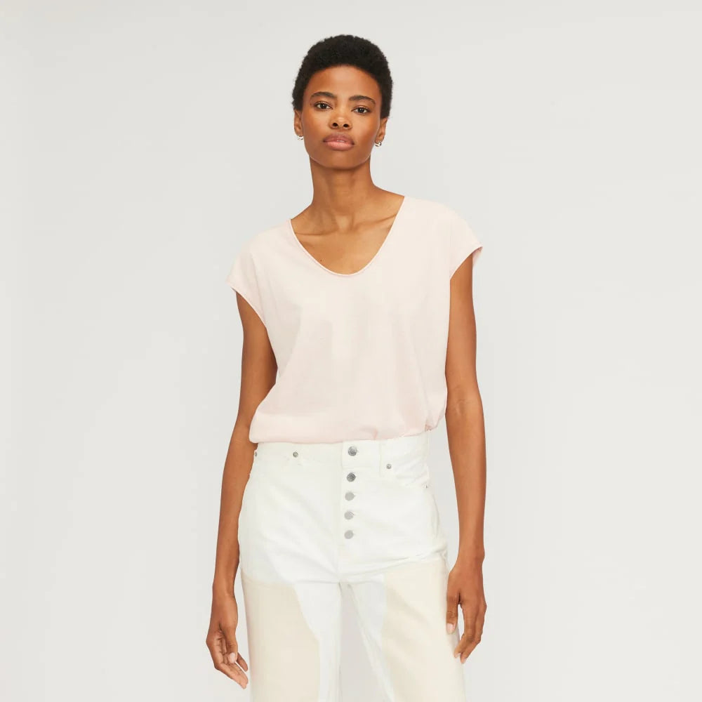 The Hemp Scoop-Neck Muscle Tee | Petal Pink