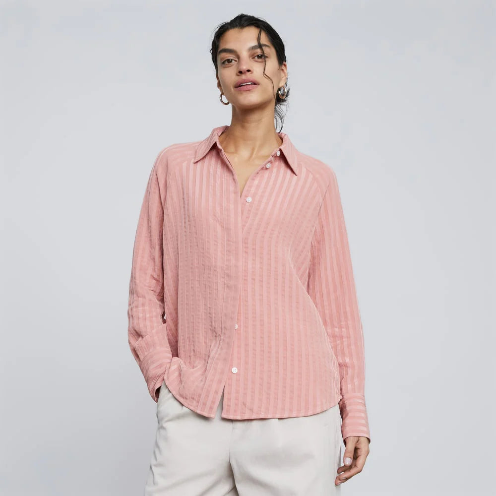 The City Stripe Shirt | Light Rose