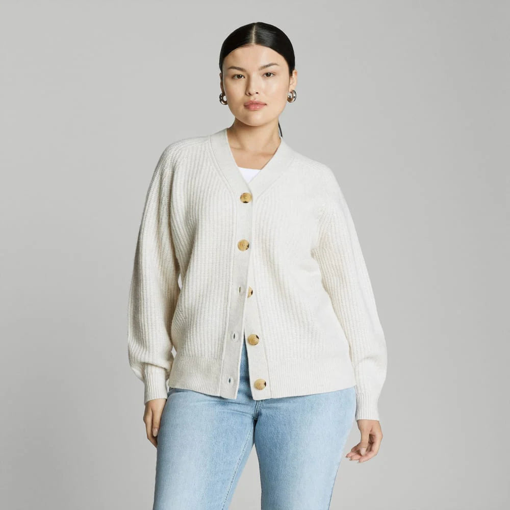 The Felted Merino Cardigan | Heathered Oat