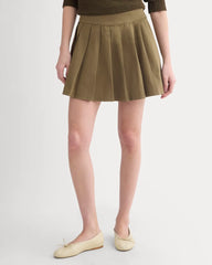 Utility Pleated Mini Skirt | Olive