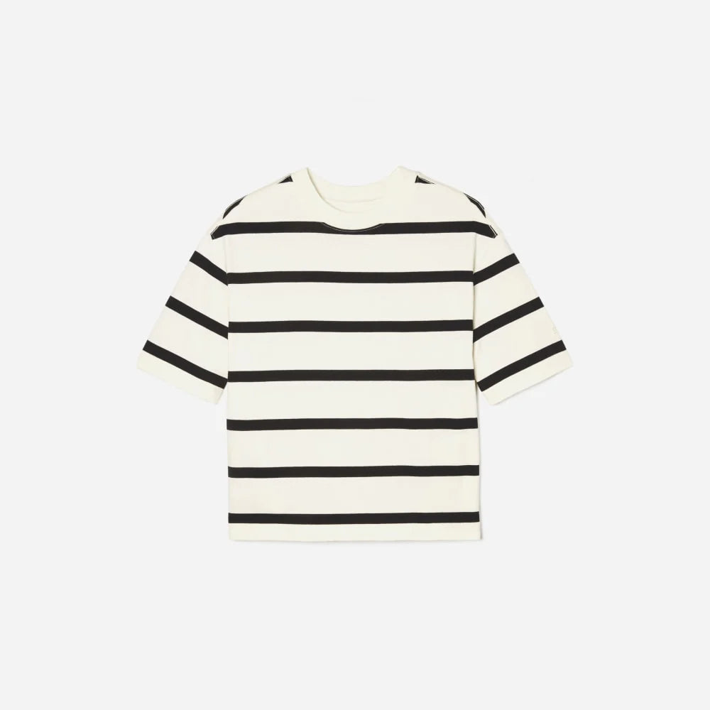 The Premium Weight Relaxed Tee | Black / Canvas