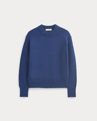 Oversized Cocoon Crew in Elevated Cotton | Estate Blue