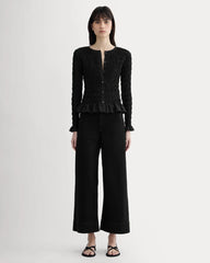 The Smocked Cardigan | Black