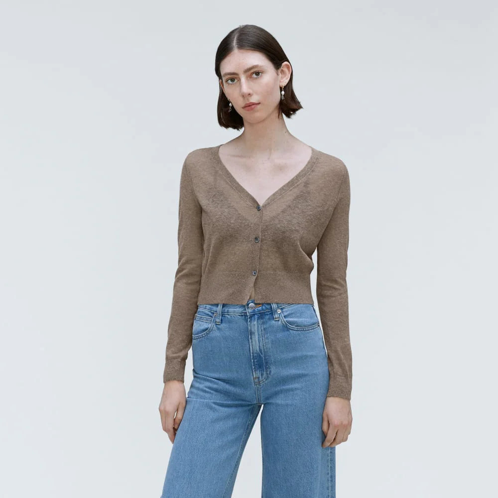 The Featherweight Alpaca Cardigan | Taupe Grey