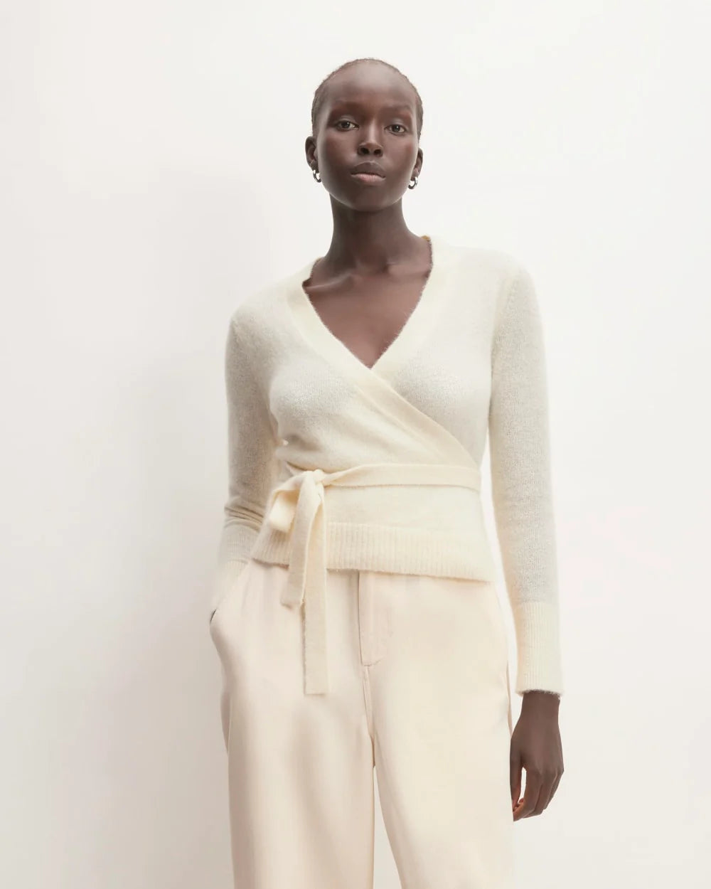 The Alpaca Wrap Sweater | Snow