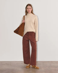 The Mockneck Sweater in Plush Cotton | Cream Confetti