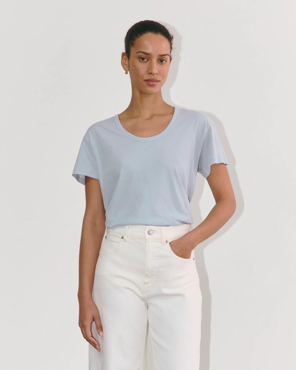 The Air Scoop-Neck Tee | Blue Slate