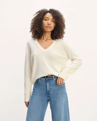 The Classic V in Cashmere | Bone