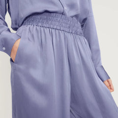 The Satin Pull-On Pant | Cornflower Blue