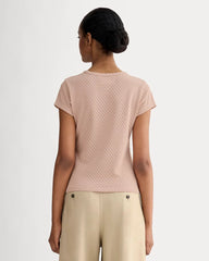 The Pointelle Short-Sleeve Tee | Rose Smoke