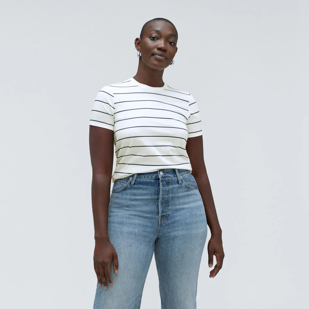 The Organic Cotton Crew Tee |  Navy / White