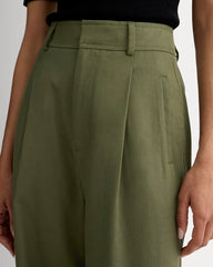 The Draper Pleated Pant in Buttersmooth | Kalamata | 32" Inseam