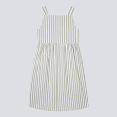 The Seersucker Midi Dress | Nutria / Off-White