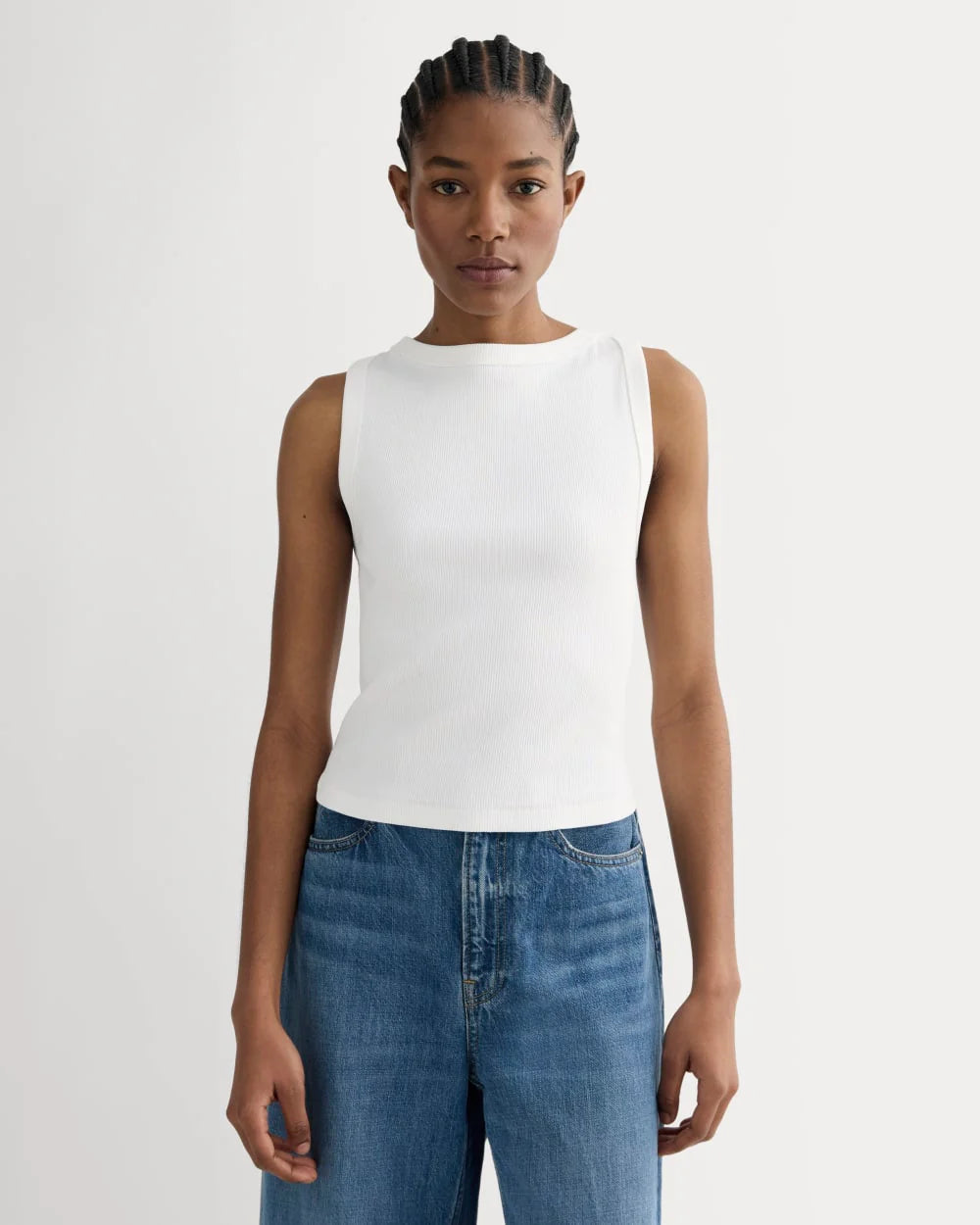 The Selfie Boatneck Tank | White