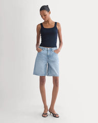 Scoop-Neck Tank in Pointelle | Deep Navy