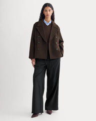 ReWool Short Peacoat | Dark Chocolate