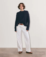 The Cable Sweater in Everyday Cotton | Navy