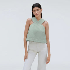 The Cross-Front Apron Top | Sea Glass