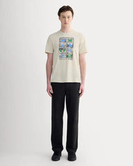 The Everlane x Parks Project Essential Organic Crew | Forged Iron / Birch / Granada Sky Blue / Green