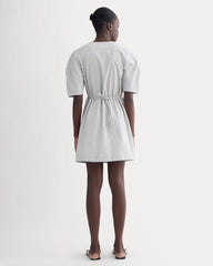 The Seersucker Mini Wrap Dress | Dutch Blue / Natural