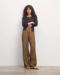 The Linen Way-High® Drape Pant  | Cocoa