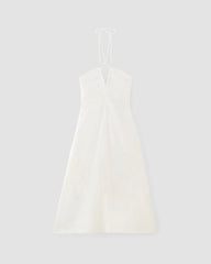 The Linen Halter-Neck Dress | White