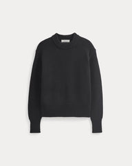 Oversized Cocoon Crew in Elevated Cotton | Black