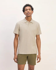 The Premium Weight Short-Sleeve Polo | Heather Oatmeal