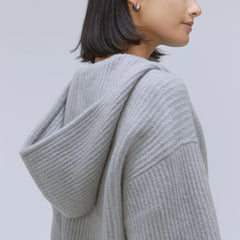 The Cozy-Stretch Hooded Cardigan | Smoke