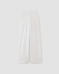 The Draper Pleated Pant in Buttersmooth | White | 30" Inseam